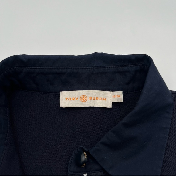 Tory Burch Navy Blue Knit Short Sleeve Polo Shirt Size XS - Picture 5 of 11